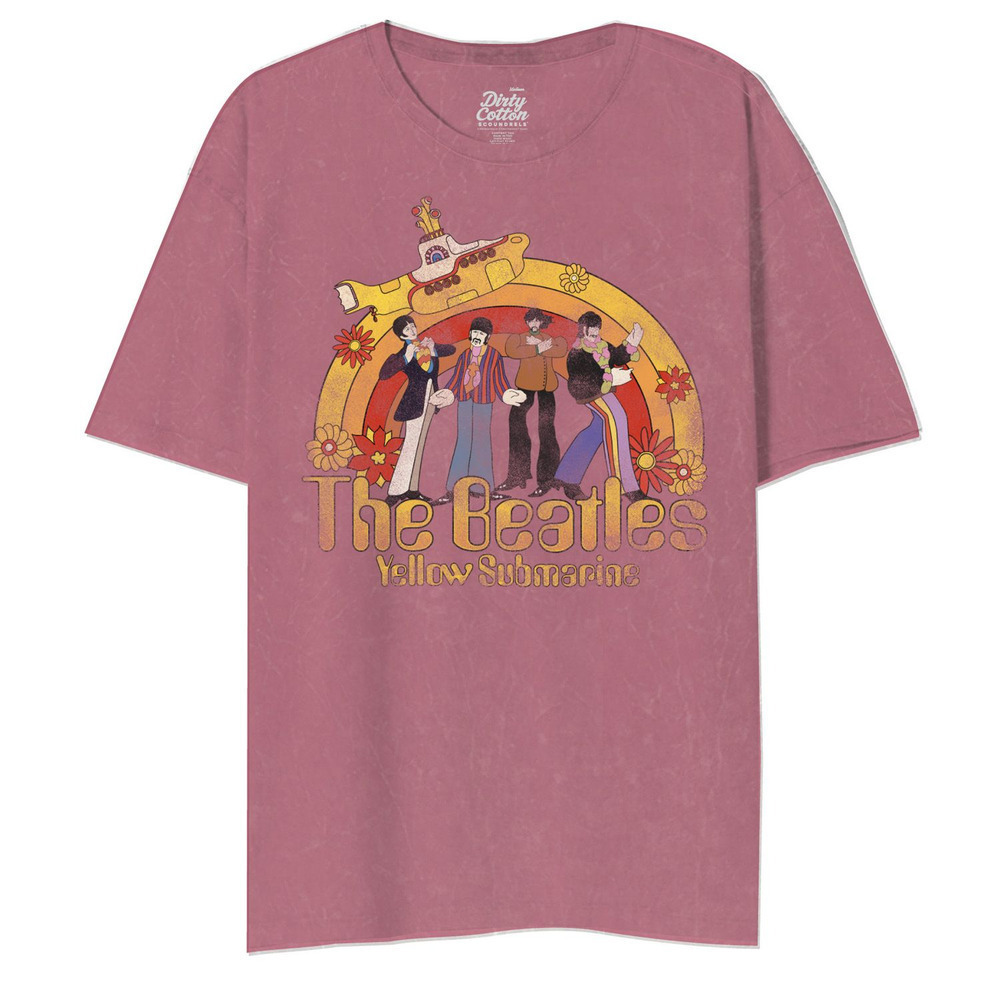 Yellow Submarine By The Beatles Half Floral Rainbow Unisex T Shirt